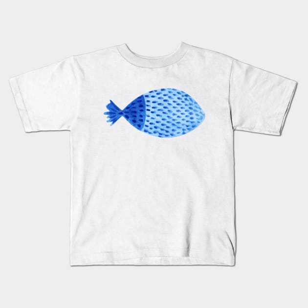 blue fish Kids T-Shirt by shoko